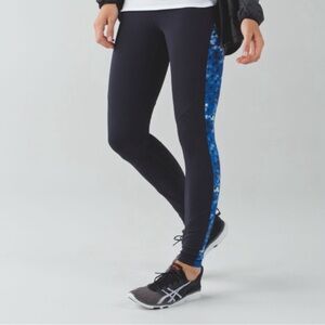 Lululemon Rain-On Train-On Tights Leggings 8 Blue